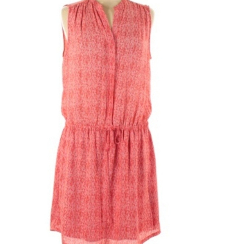 Hilary Radley orange & white sleeveless short dre